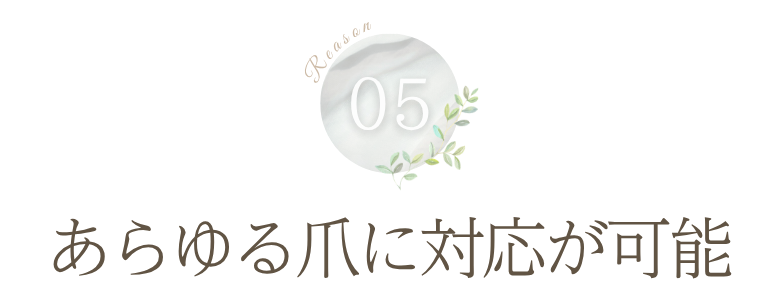 理由5: あらゆる爪に対応が可能